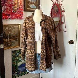 energie brown bohemian button up jacket